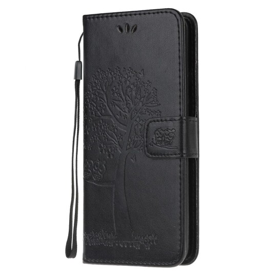 INCOVER Nokia 5.3 PU Skinn Flip Deksel m. Lommebok - Ugler i Tre Sort