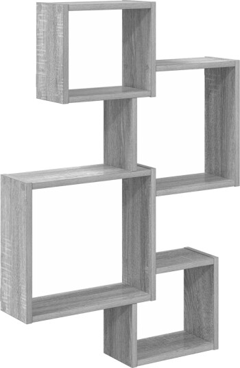 vidaXL Veggcube hyller Veggmontert Grå Sonoma 64 x 13,5 x 91,5 cm