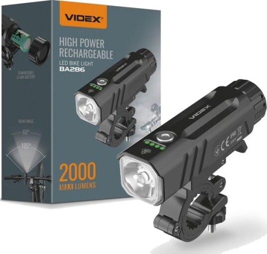 Videx 20W LED sykkellykt - 5000K, svart - Kulør : Nøytral