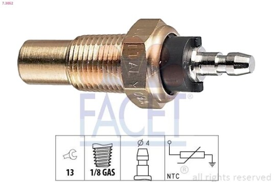 Sensor motortemperatur FACET 7.3052