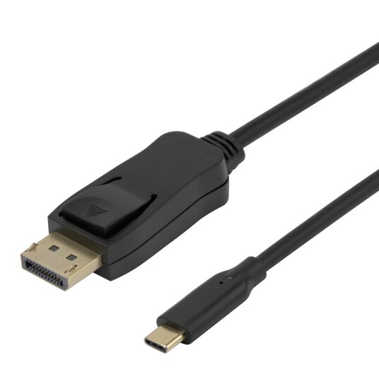 Deltaco USB-C til DisplayPort 1.4 Kabel 1m BiDirectional 8K Svart