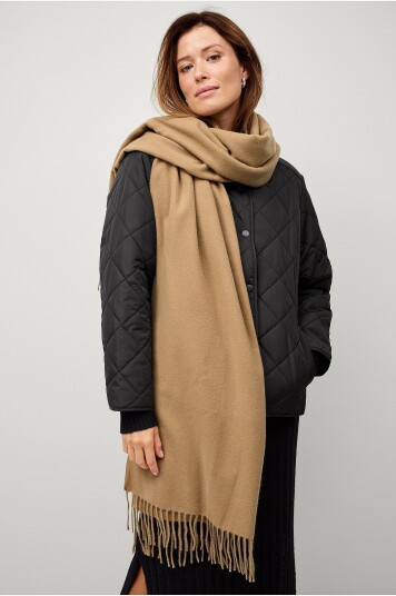 Ellos Collection Skjerf med frynser Natur