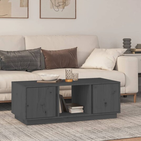 Salongbord grå 110x50x40 cm heltre furu 8720845580698