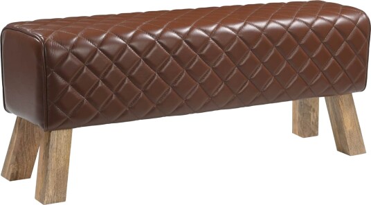 vidaXL benk 110 x 30 x 45 cm Ekte Lær Brun diamant