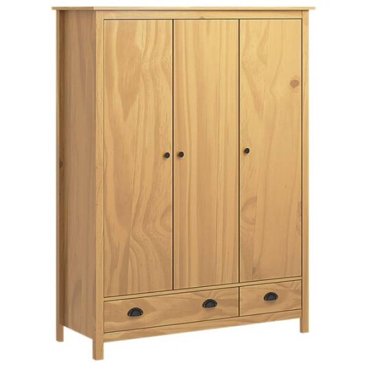 Garderobeskap 3 dører Hill Range 127x50x170 cm heltre furu