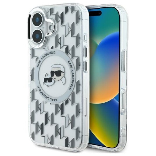 Karl Lagerfeld Mobildeksel for iPhone 16 6,1" Gjennomsiktig IML Monogram med MagSafe