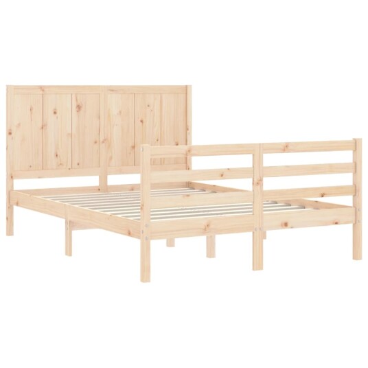 vidaXL Sengeramme med hodegavl 140x200 cm heltre 8720845996765