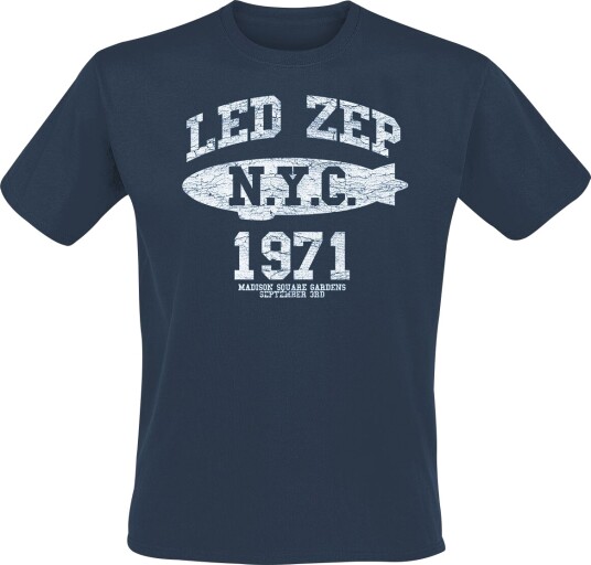 Led Zeppelin T-skjorte - NYC 1971 - M til XXL - Herrer - blå Led Zeppelin T-skjorte - NYC 1971 - M til XXL - Herrer - blå