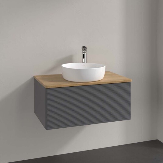 Villeroy & Boch Antao Servantskap med 1 skuff 80x50x36 cm u/lys Antrasitt/Eik