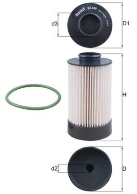 Drivstoffilter MAHLE ORIGINAL KX 340D