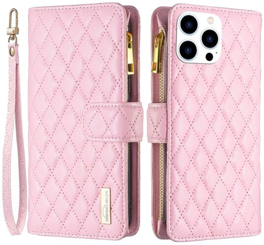 Trolsk Lommebokdeksel for 9 Kort (iPhone 16 Pro Max) Rosa