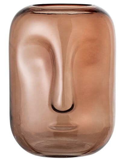 Bloomingville glassvase ansikt 25 cm Brun