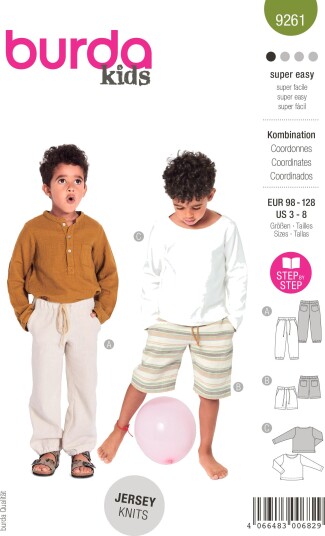 Burda 9261 - Klessett EUR: 98-128, US: 3-8