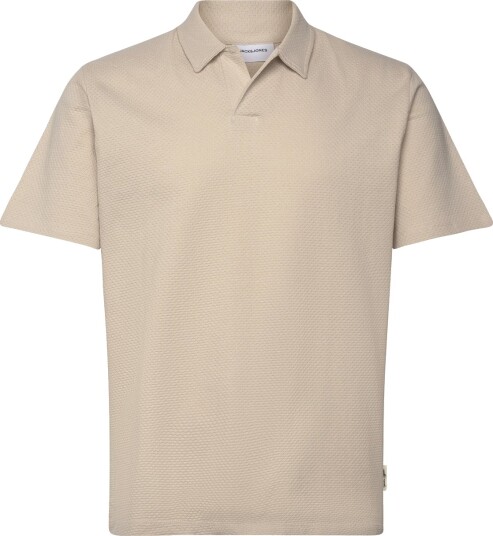 Jack & Jones Jjdevin Daytona Structure Resort Polo Ss   Cream   XS