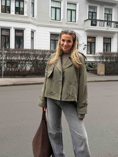 Vero Moda Chloe Short Trenchcoat Grønn L Vero Moda Chloe Short Trenchcoat Grønn L