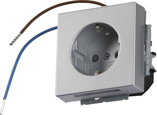 Abb Stikkontakt 20Eucbli-83 1-Veis, Jordet Aluminium
