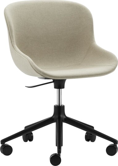 Normann Copenhagen Hyg Kontorstol med Hjul Trukket Sort Aluminium/ Main Line Flax MLF20