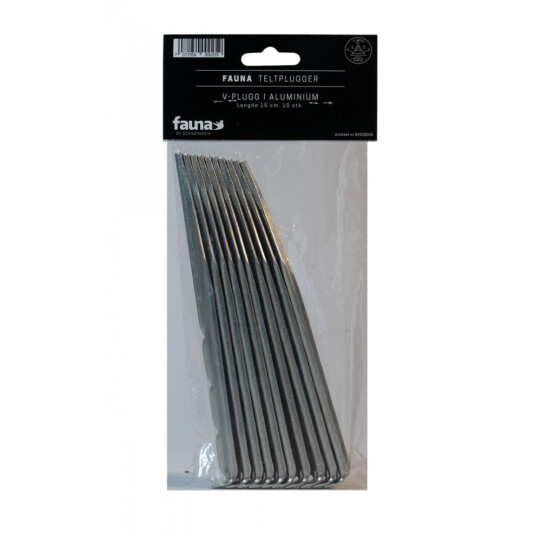 Fauna Teltplugger alum. V-plugg 15cm ( 10stk) Fauna Teltplugger alum. V-plugg 15cm ( 10stk)