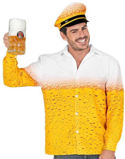 Oktoberfest Beer Man Kostymeskjorte og Hatt med Øl motiv