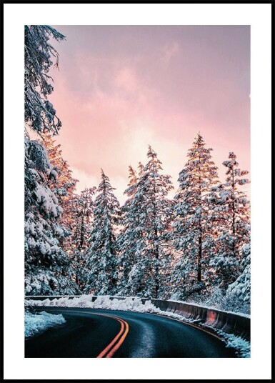 Winter Winding Road Plakat Plakat / 100x150cm