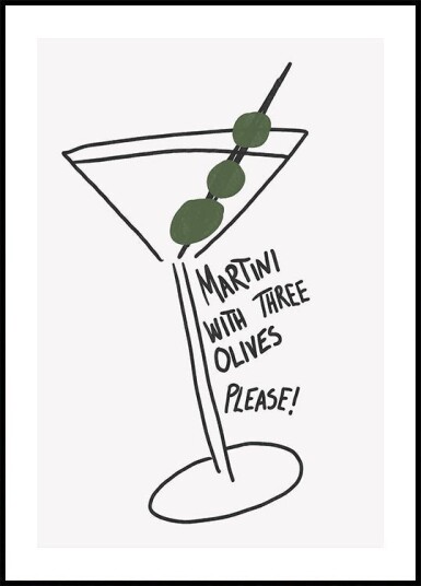 Olive Trio Martini Poster Plakat / 40x50cm