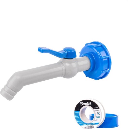 Slangekobling Bradas 45 kran med IBC S60 x 6 adapter