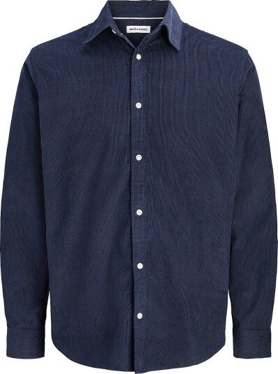 Jack & Jones Plus Manchester skjorte Jjefield Cord Shirt Ls Sn Pls Blå