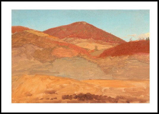 Drawing Hilly Landscape Autumn By Frederic Edwin Church Plakat Plakat / 40x50cm
