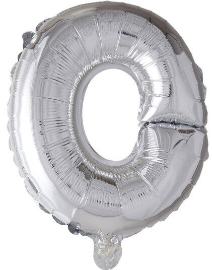 Bokstaven O   Sølvfarget JUMBO Folieballong 102 cm