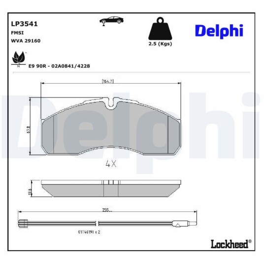 Bremseklosser DELPHI LP3541