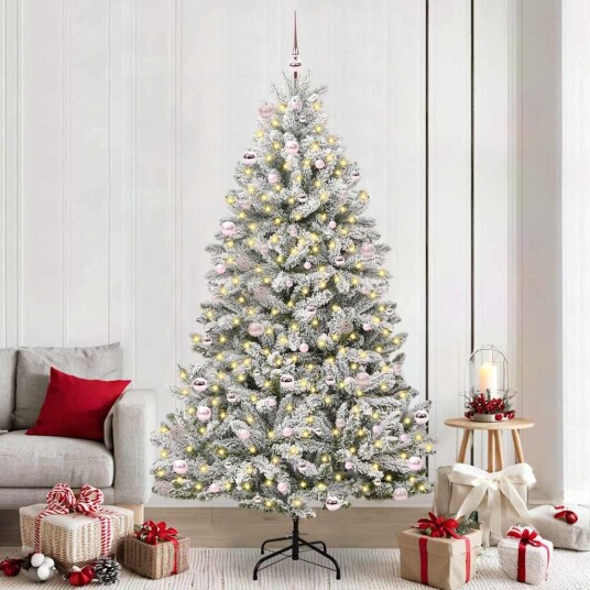  Kunstig juletre Grønn og hvit 240 cm PVC og metall