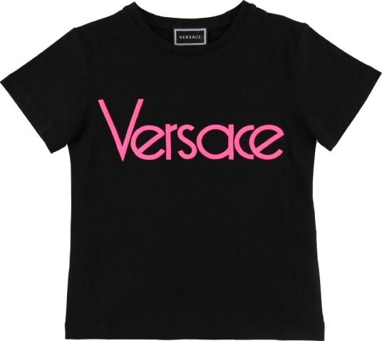 Versace T skjorte Svart/Neonrosa m. Tekst Versace 6 år 116 T skjorte