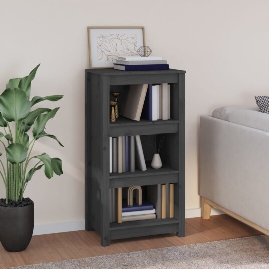 vidaXL Bokhylle gr? 50x35x97 cm heltre furu vidaXL Bokhylle gr? 50x35x97 cm heltre furu
