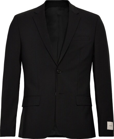 Calvin Klein Ls Italian Wl Blend Slim Blazer Black 44