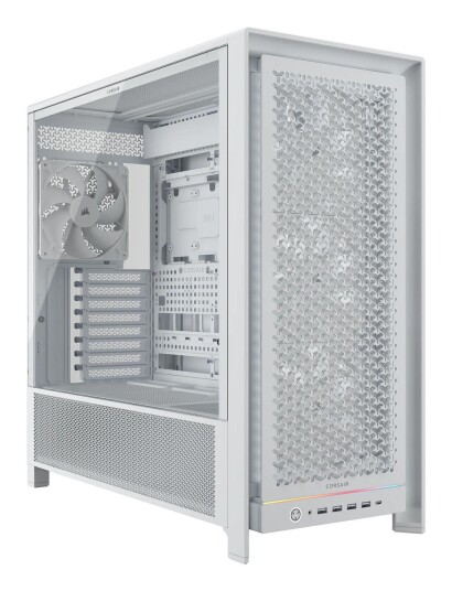 Corsair Frame 5000D RS Miditower Kabinett med Tempered Glass og 3 RS 140 Fans - Hvit Corsair Frame 5000D RS Miditower Kabinett med Tempered Glass og 3 RS 140 Fans - Hvit