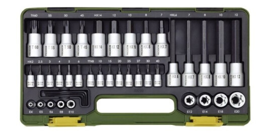 Proxxon Topnøgle-Bit-Sæt 1/2, 1/4 42 Dele 23290