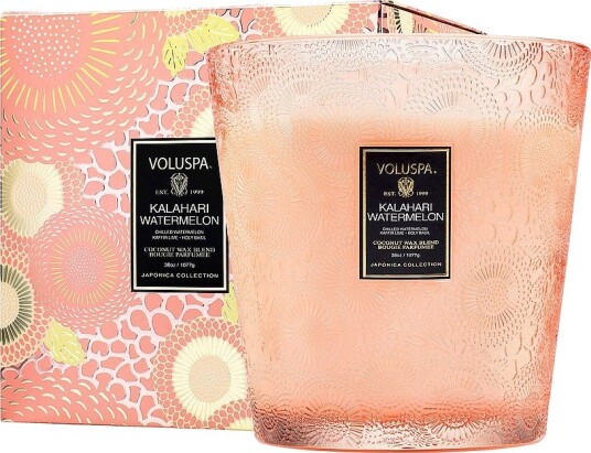 Voluspa Kalahari Watermelon Boxed Luxe Jar Candle 80H Rosa