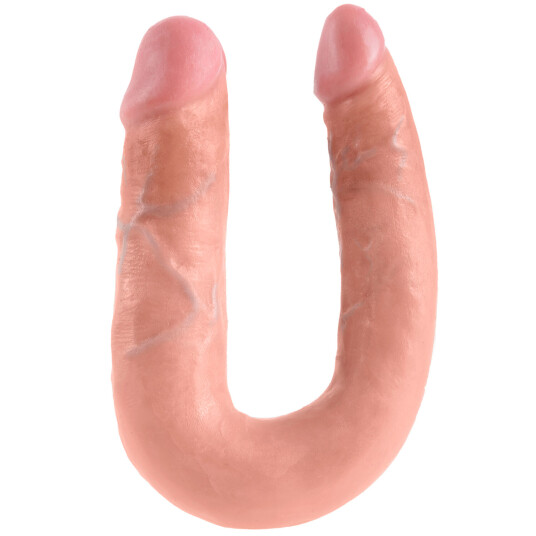 King Cock U Shaped Double Trouble Dobbeldildo     - Beige