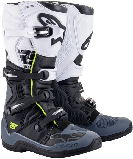 Alpinestars Tech 5 Motocross støvler Svart Grå Hvit Alpinestars Tech 5 Motocross støvler Svart Grå Hvit