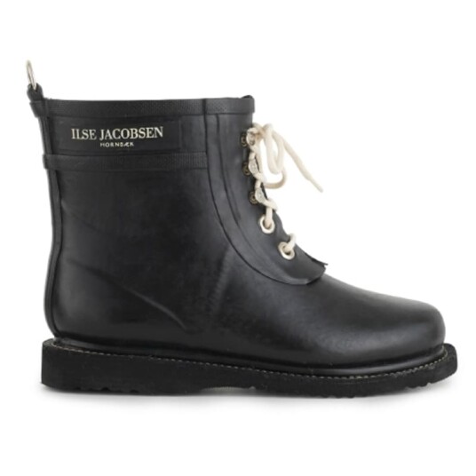 Ilse Jacobsen Women's Short Laced Rubberboot Sort 36 Woman Ilse Jacobsen Women's Short Laced Rubberboot Sort 36 Woman