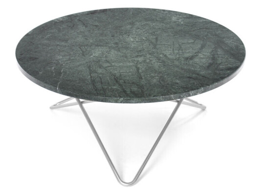 Ox Denmarq O Table salongbord marmor grønn, rustfritt stativ