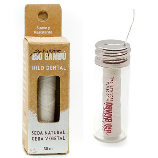 Bærekraftig tanntråd Bio Bambù glassdispenser