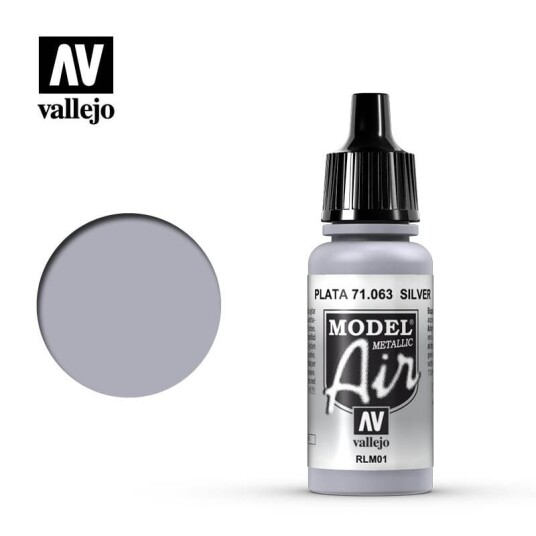 Vallejo Model Air Silver RLM01 Metallic 17ml (71.063)