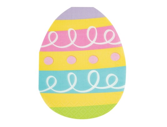Påskeservietter Fargerike Eggformede Servietter 16stk 