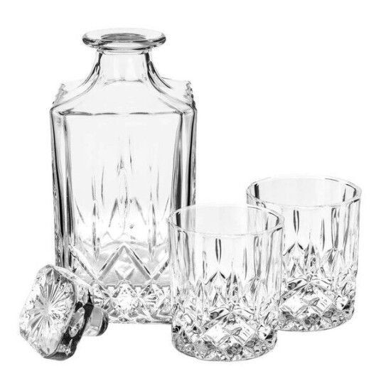 Viski Admiral karaffel og glass i krystall 3 deler 89/27 cl Viski Admiral karaffel og glass i krystall 3 deler 89/27 cl