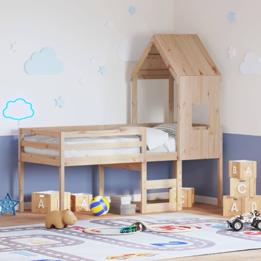  Høyseng med tak 80x200 cm heltre furu 8721102669088