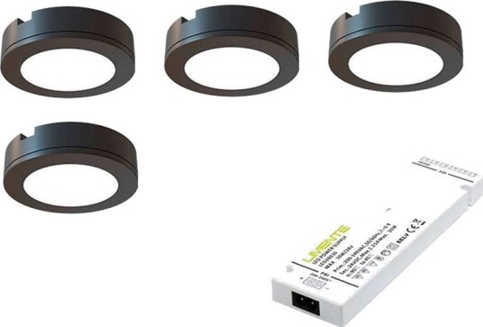 Limente LED-Lenox-4 LED Downlight 4pk - 6,4 cm (4x4W) Sort