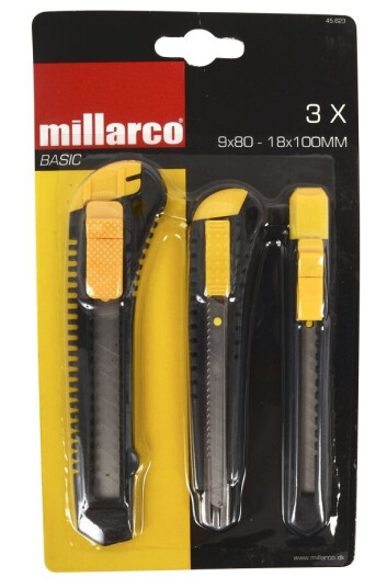 Millarco® Knive 9 Og 18 Mm 3-Pak