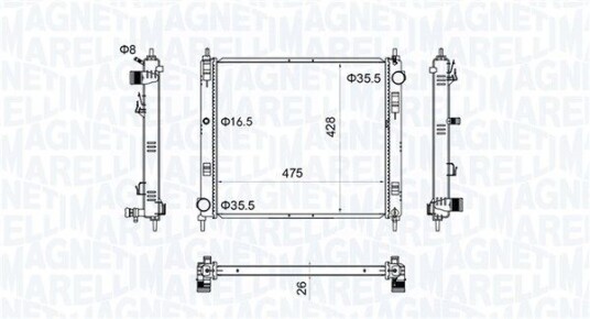 Radiator MAGNETI MARELLI 350213205500 Radiator MAGNETI MARELLI 350213205500