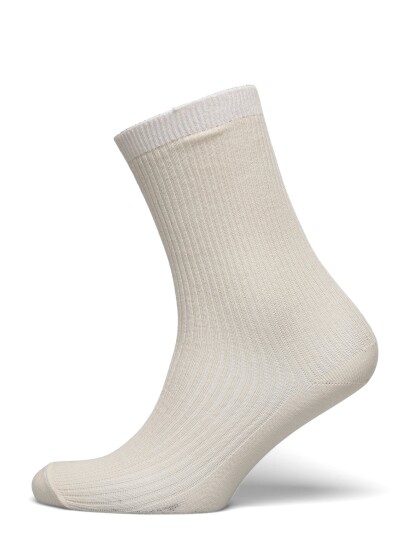 mp Denmark Fine Cotton Rib Socks   Cream   37/39